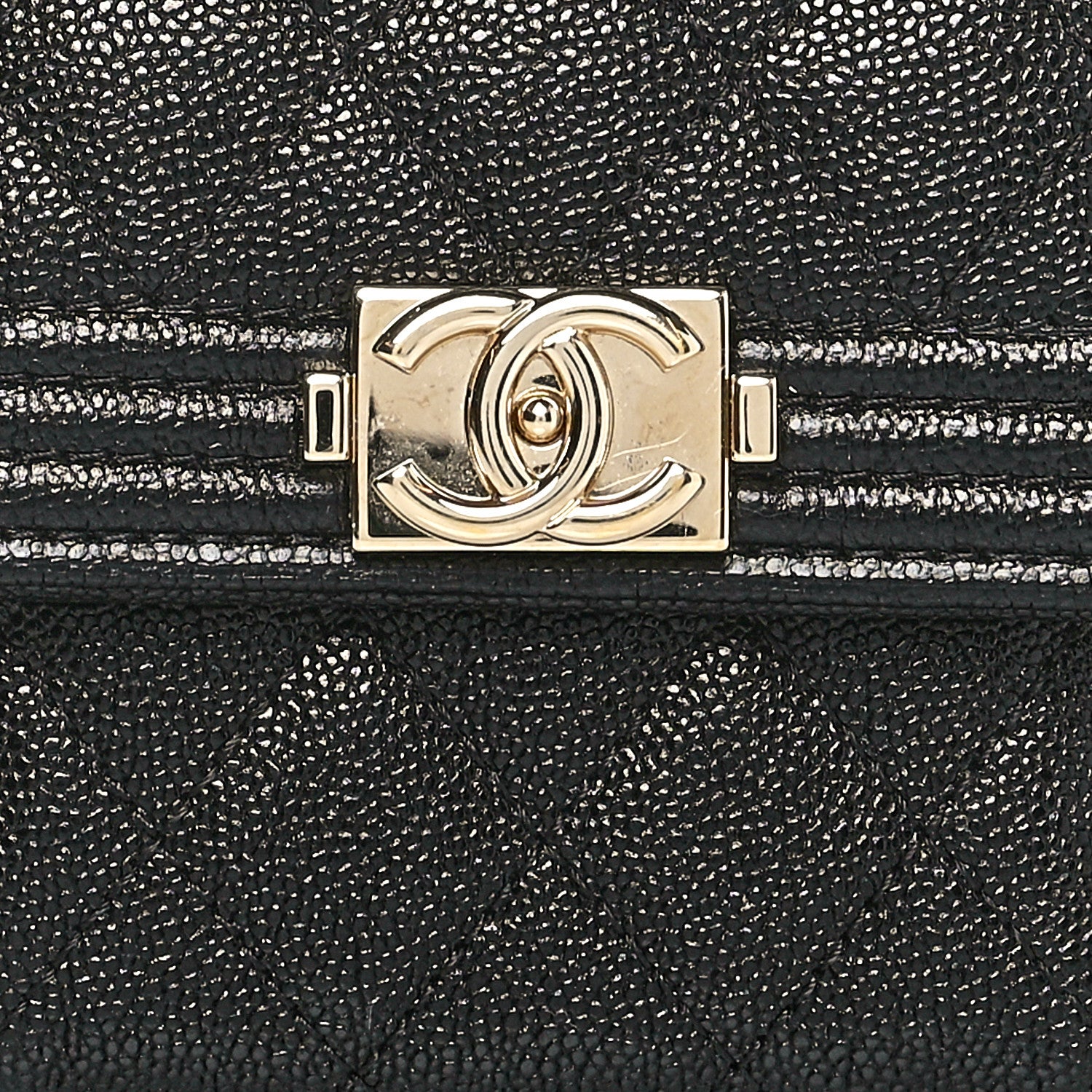 Chanel Caviar Quilted Compact Boy Wallet Black 7 of 7
