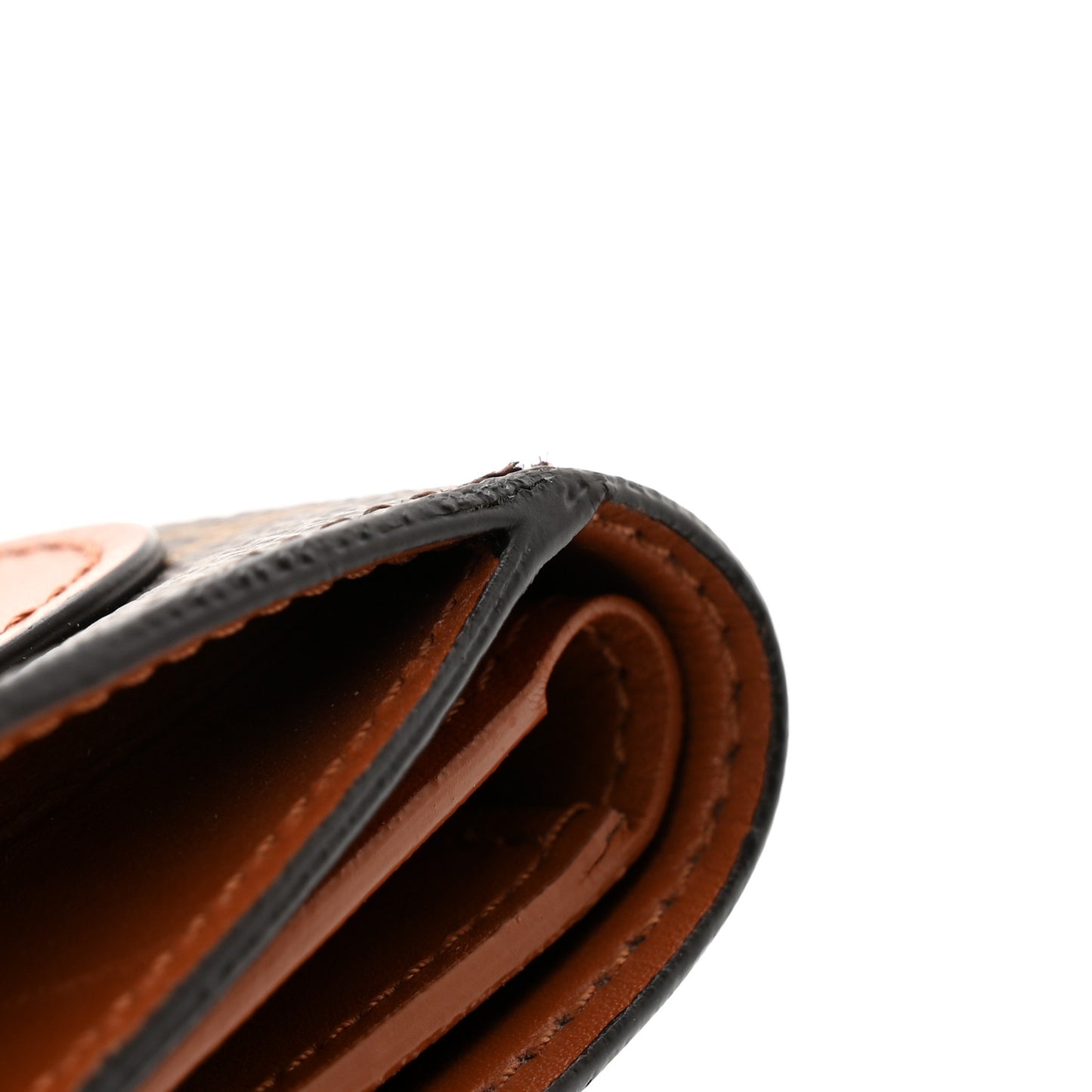 Monogram Flower Lock Compact Wallet Caramel