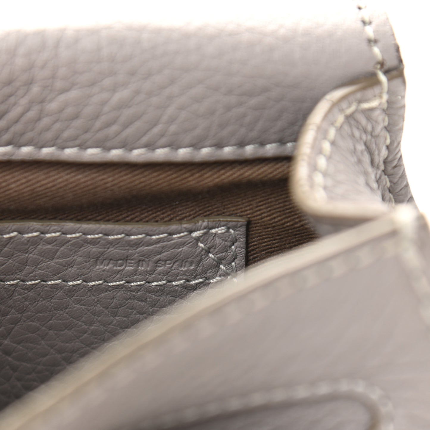 Calfskin Mini Marcie Round Crossbody Bag Cashmere Grey