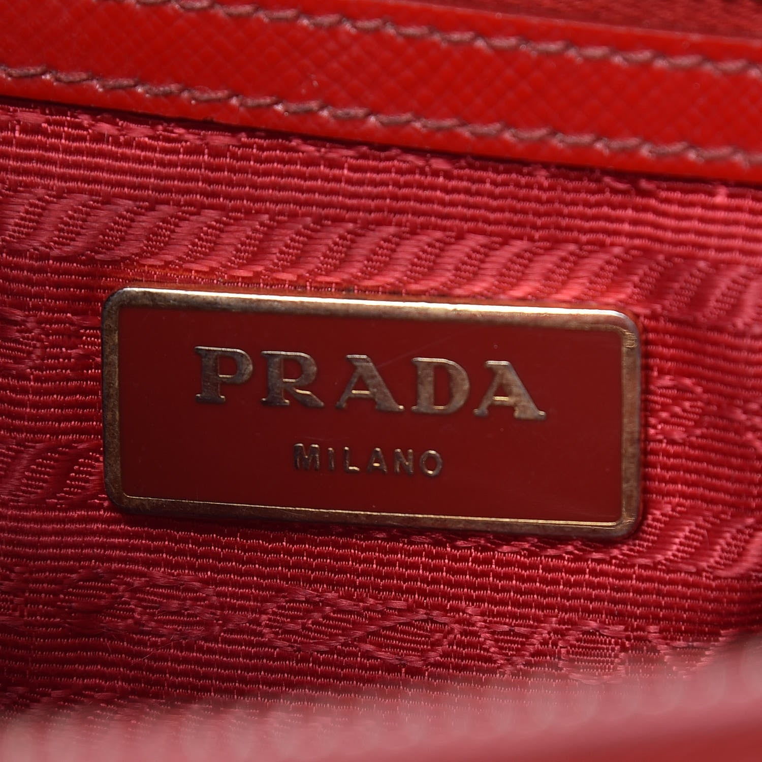 Prada Saffiano Vernice Small Galleria Double Zip Rosso 9 of 25