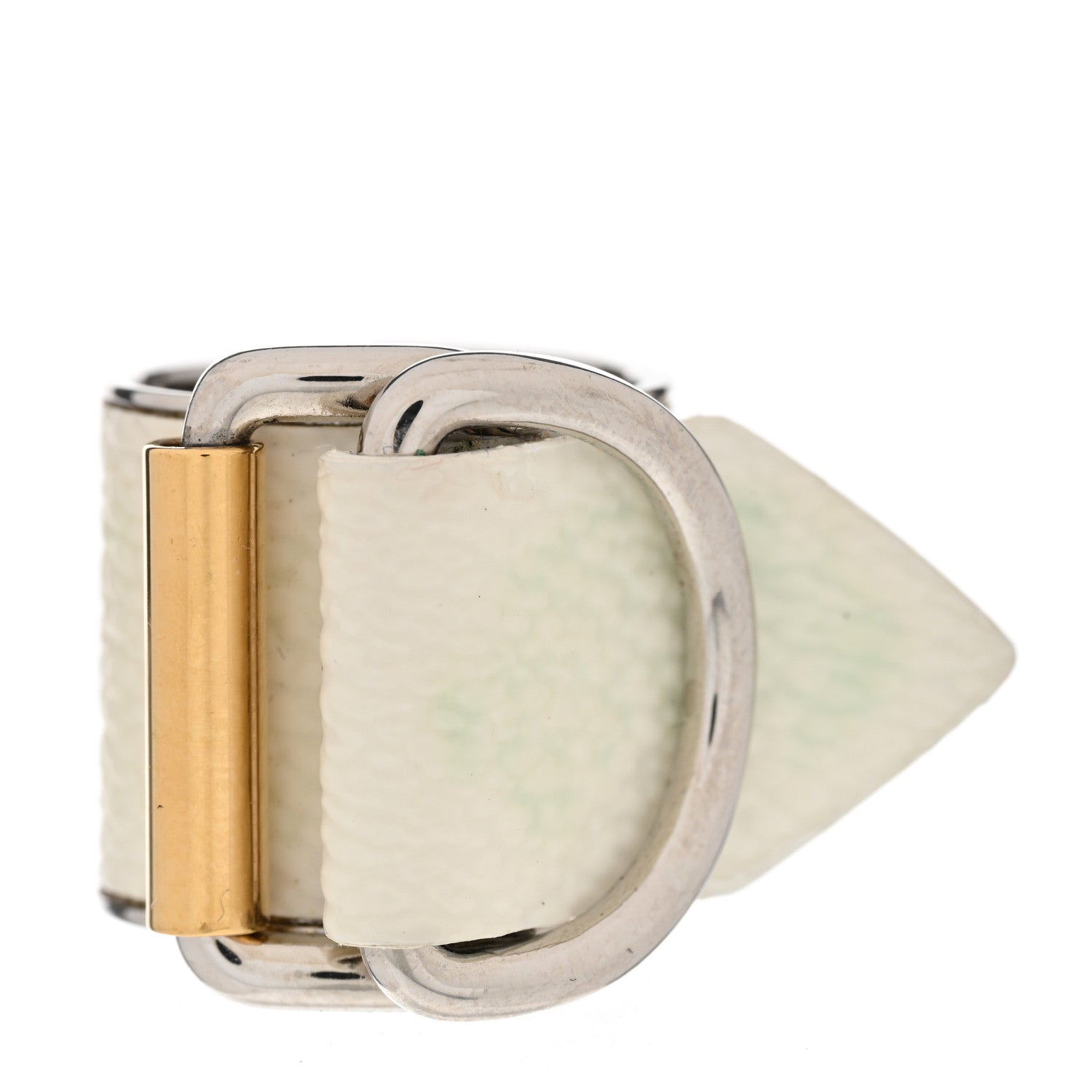 Louis Vuitton Calfskin Buckle Ring S 49 5 White 1 of 4