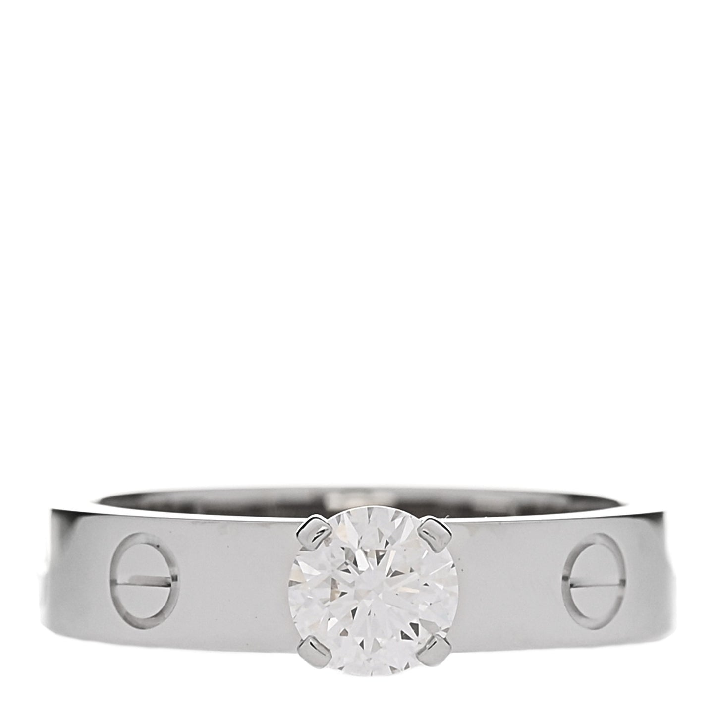 18K White Gold Diamond .50ct LOVE Solitaire Engagement Ring 52 6