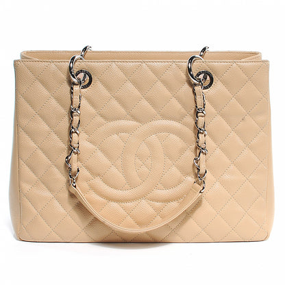 Chanel Caviar Quilted Grand Shopping Tote GST Beige 1 of 9