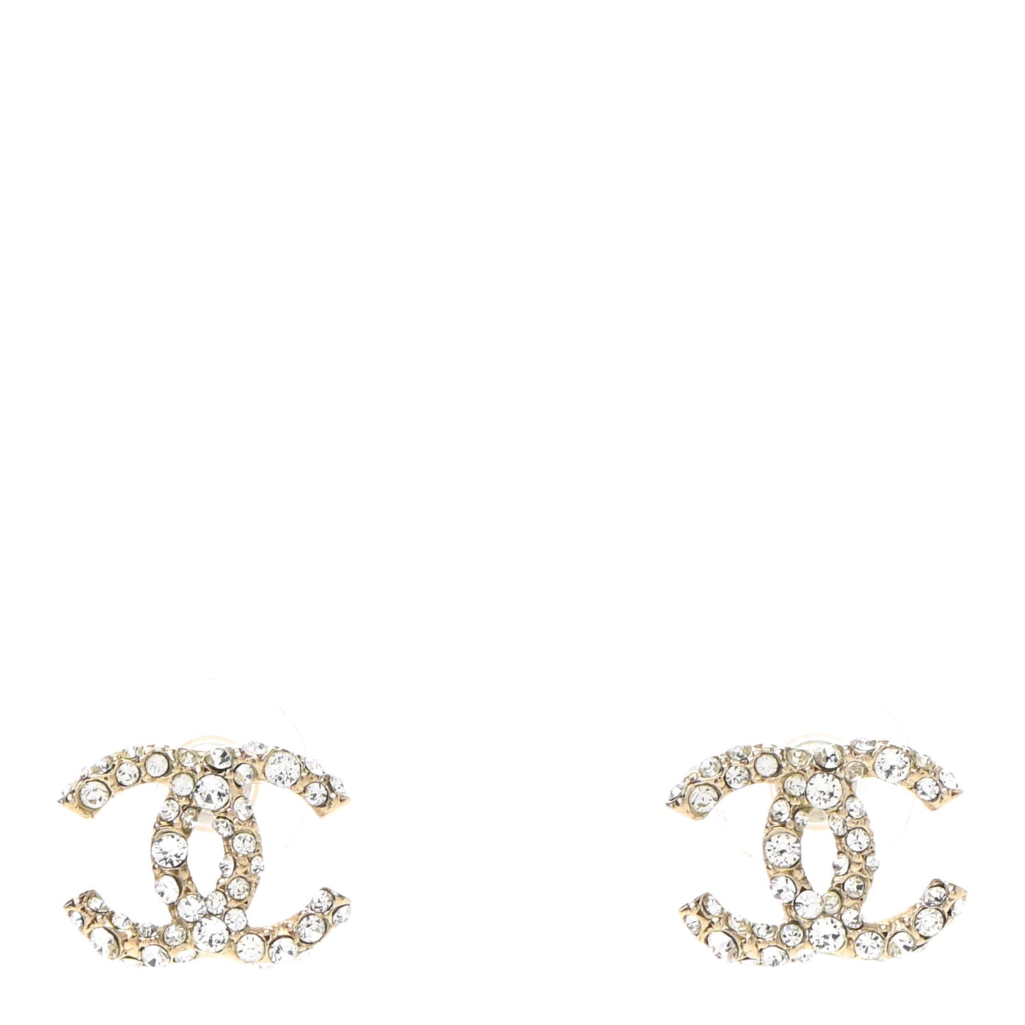 Crystal CC Earrings Gold