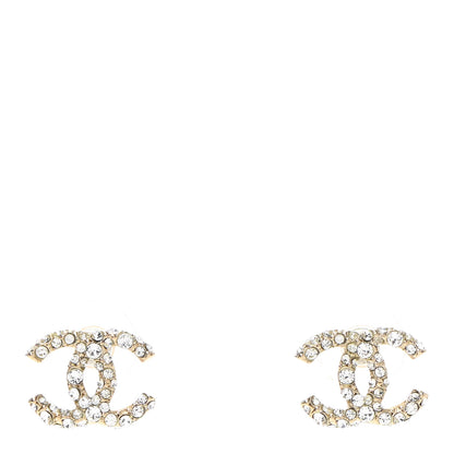 Chanel Crystal CC Earrings Gold 1 of 4