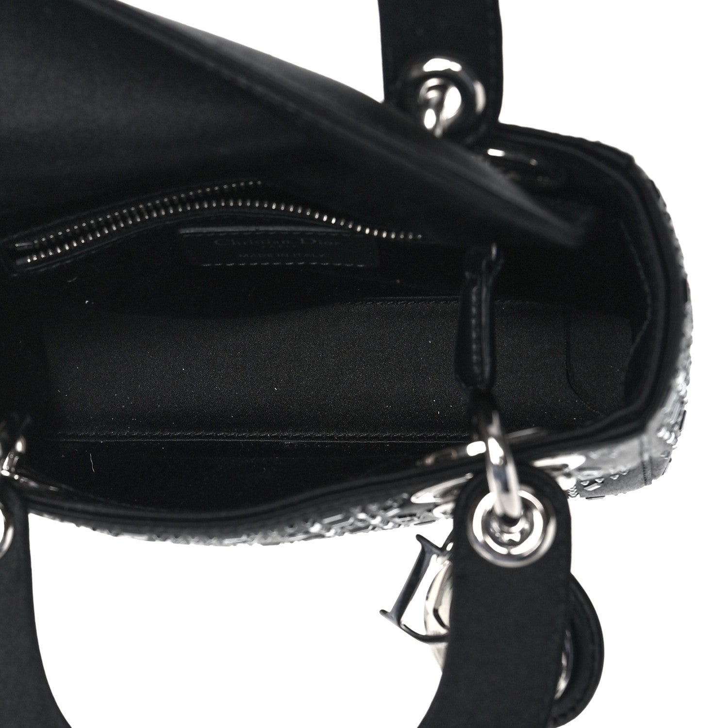 Christian Dior Satin Crystal Cannage Mini Lady Dior Black 5 of 9