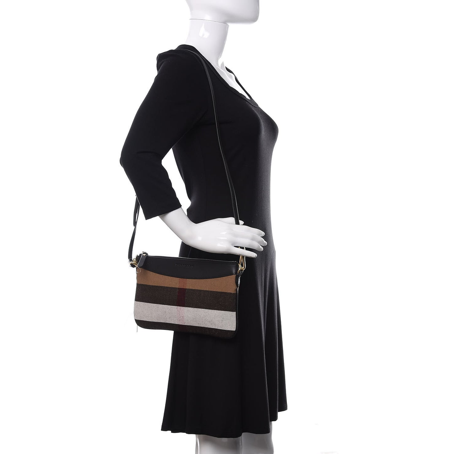 Mega Check Peyton Crossbody Clutch Bag Black