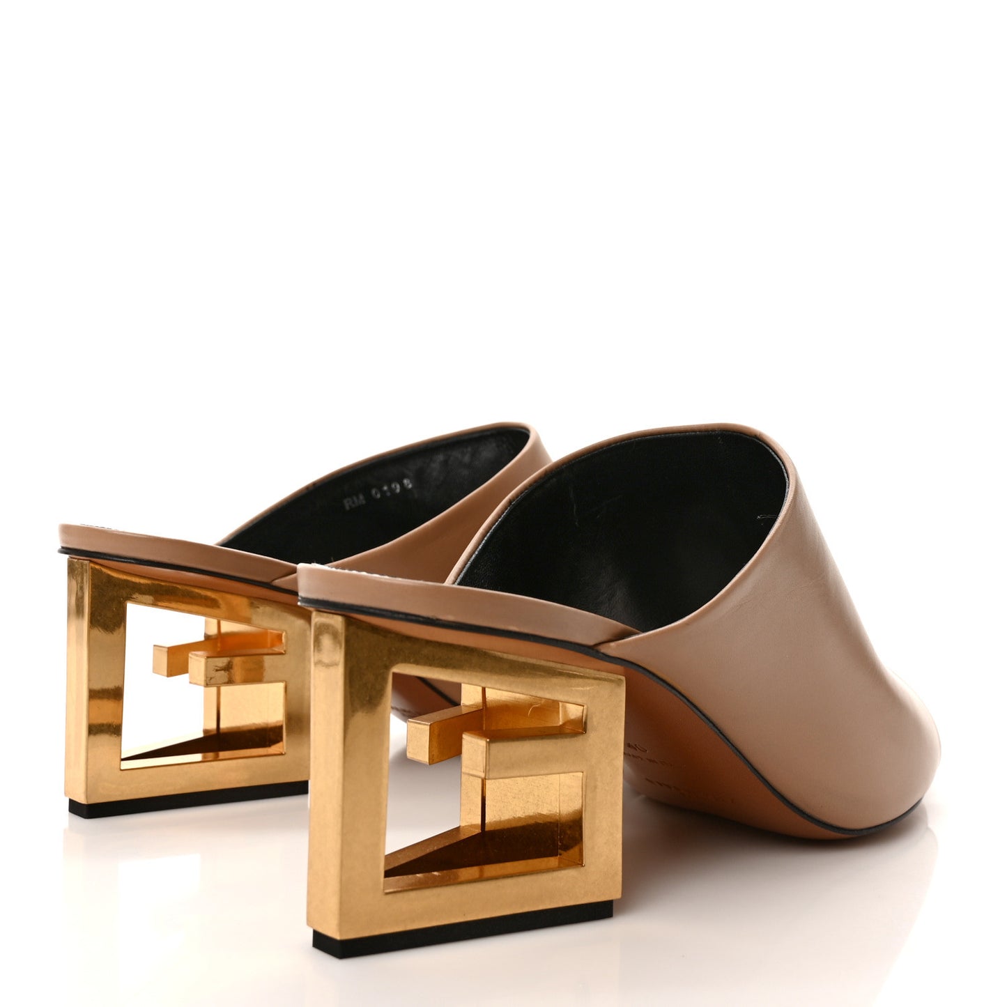 Smooth Calfskin 4G Logo Triangle Mules 40 Beige