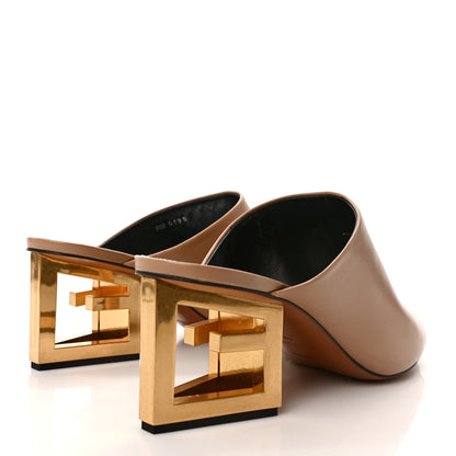 Givenchy Smooth Calfskin 4G Logo Triangle Mules 40 Beige 4 of 9