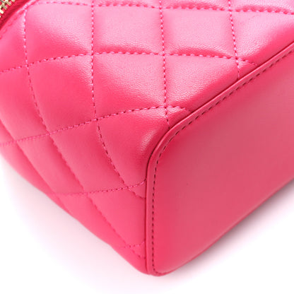 Chanel Lambskin Quilted Trendy Small Vanity Case With Chain Dark Pink 10 of 12