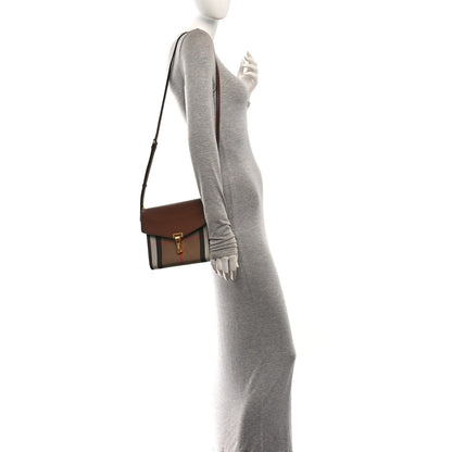 Burberry Derby Calfskin House Check Small Macken Crossbody Bag Tan 2 of 11