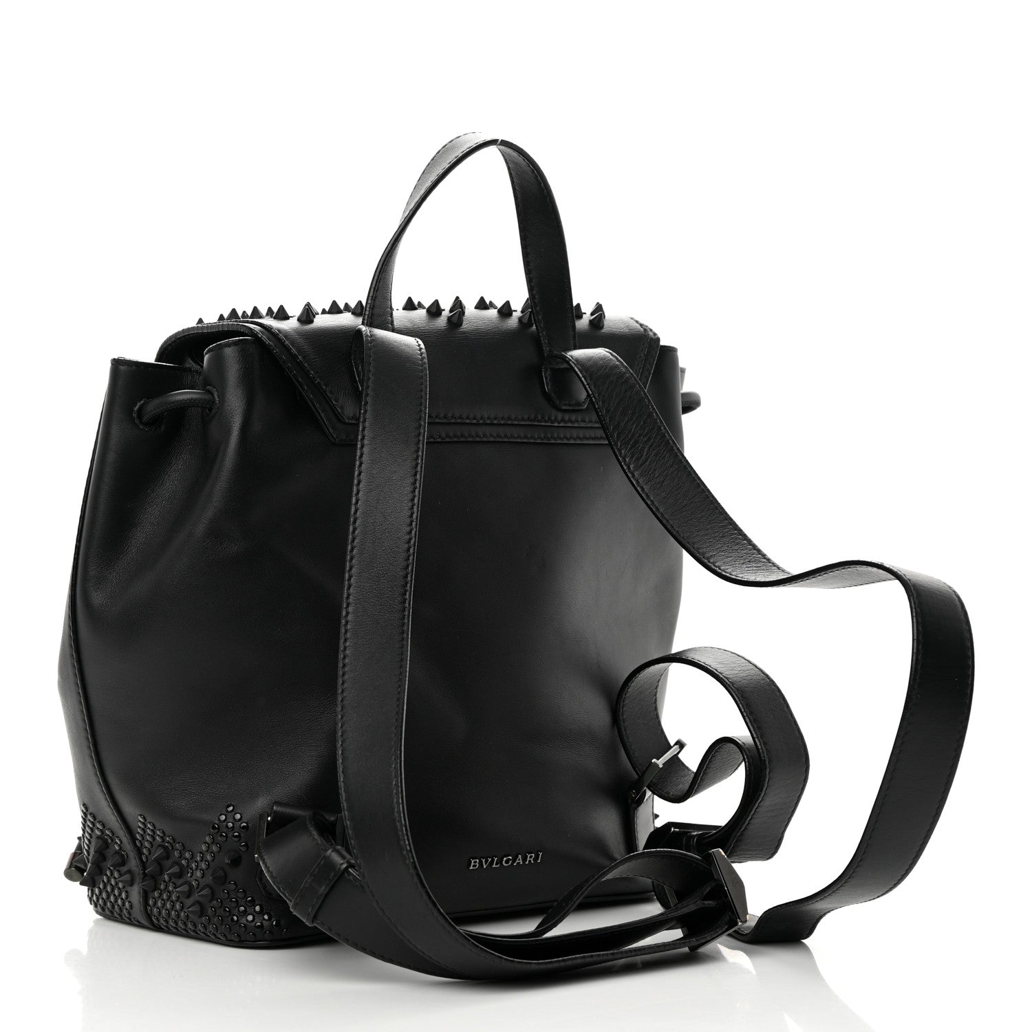 Bulgari X NICHOLAS KIRKWOOD Calfskin Studded Serpenti Forever Backpack Black 3 of 26