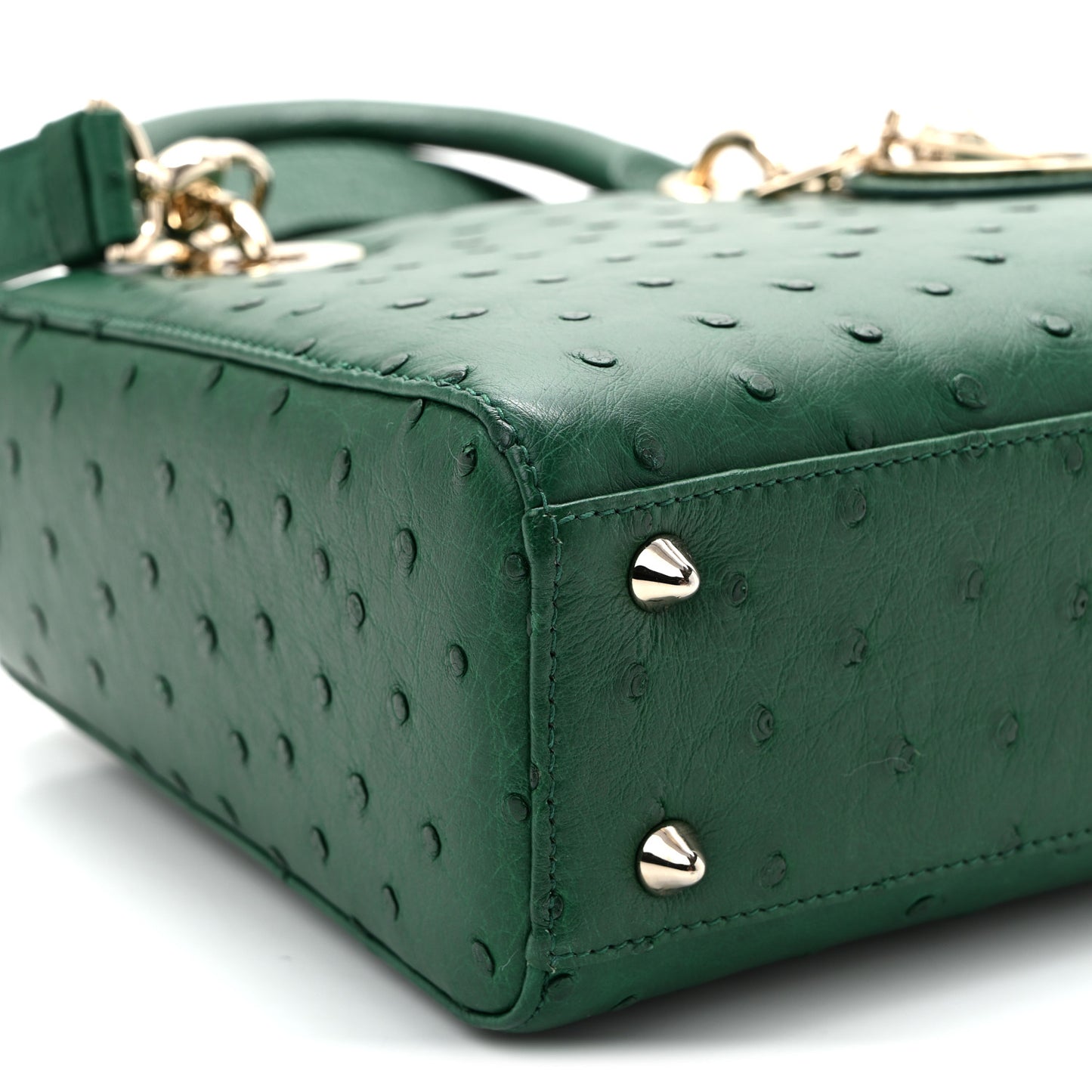 Ostrich Small Lady Dior Green