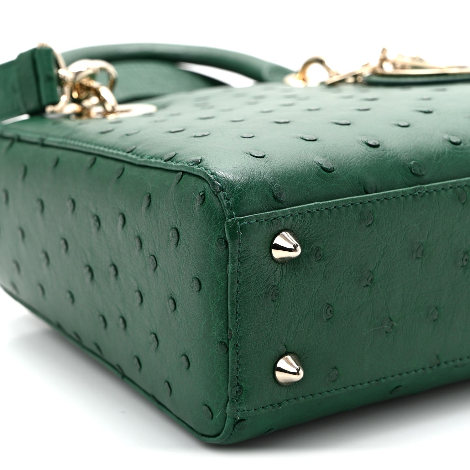 Christian Dior Ostrich Small Lady Dior Green 8 of 9