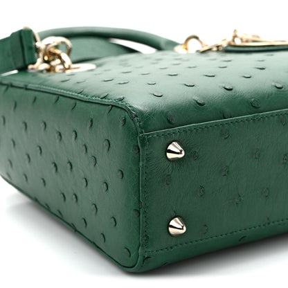 Christian Dior Ostrich Small Lady Dior Green 8 of 9