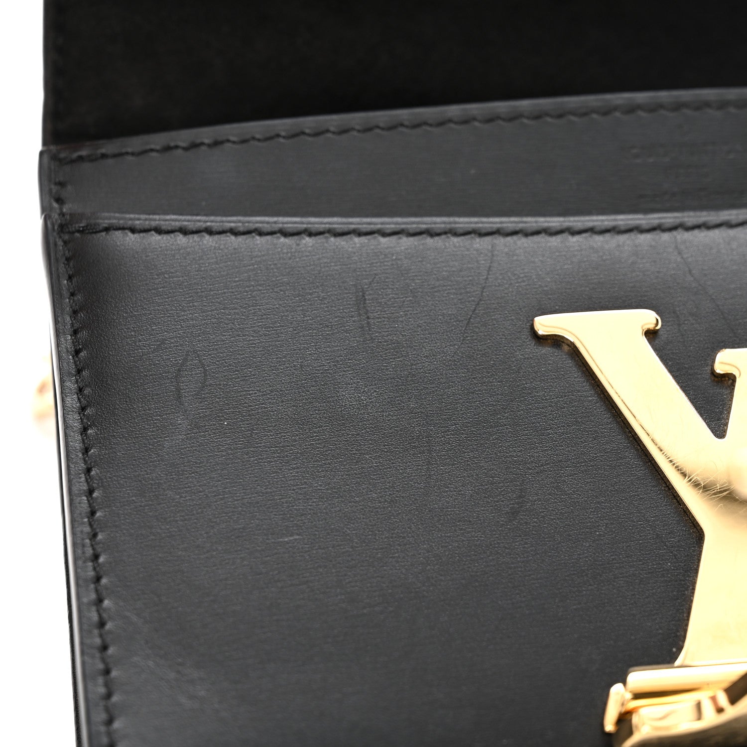 Louis Vuitton Calfskin Chain Louise MM Black 11 of 13