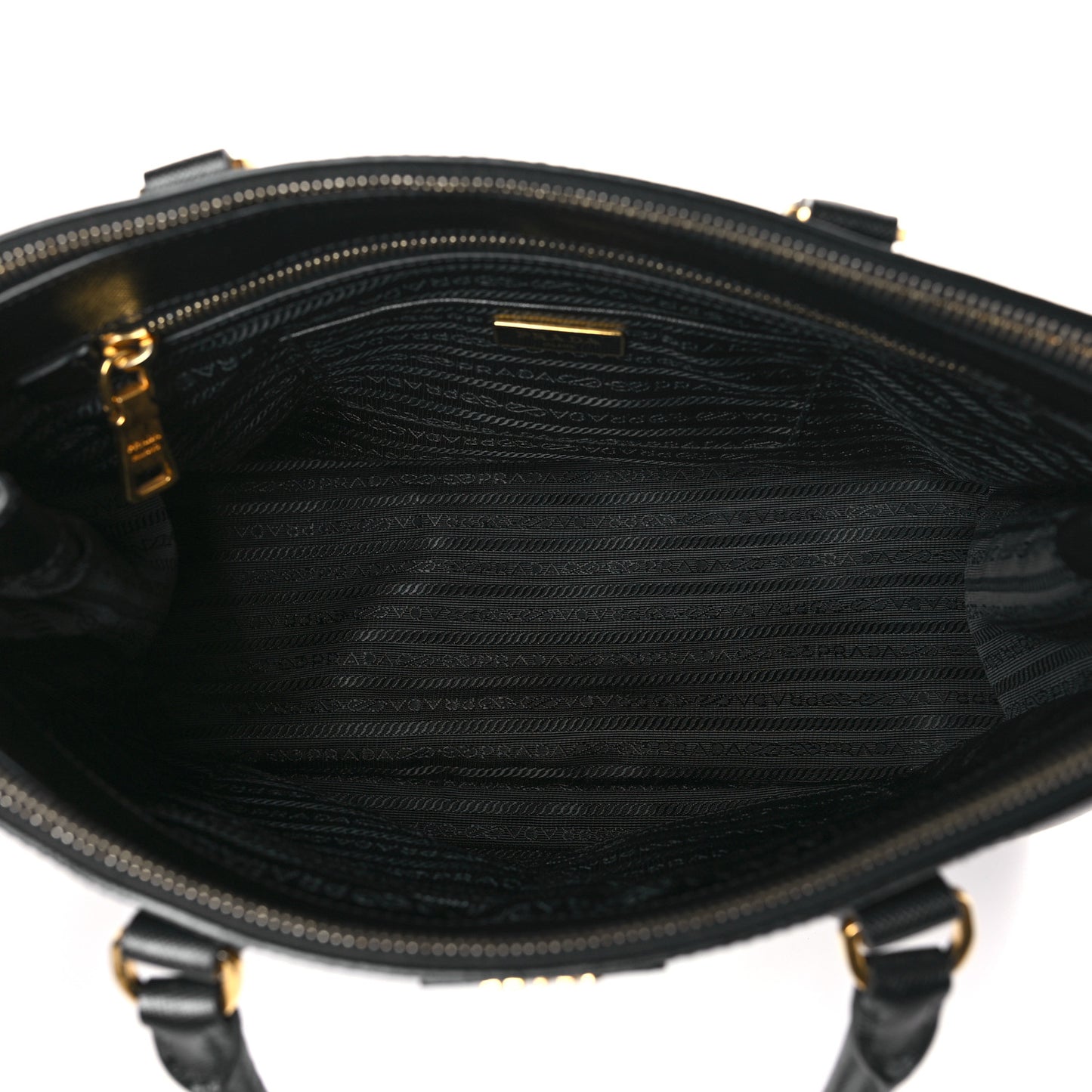 Saffiano Medium Galleria Double Zip Tote Black
