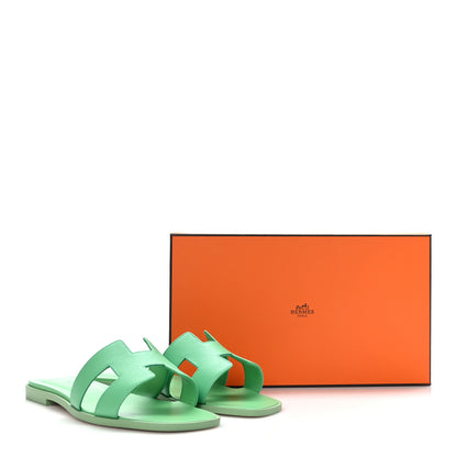 Hermes Epsom Oran Sandals 39 Vert Pomme 9 of 9