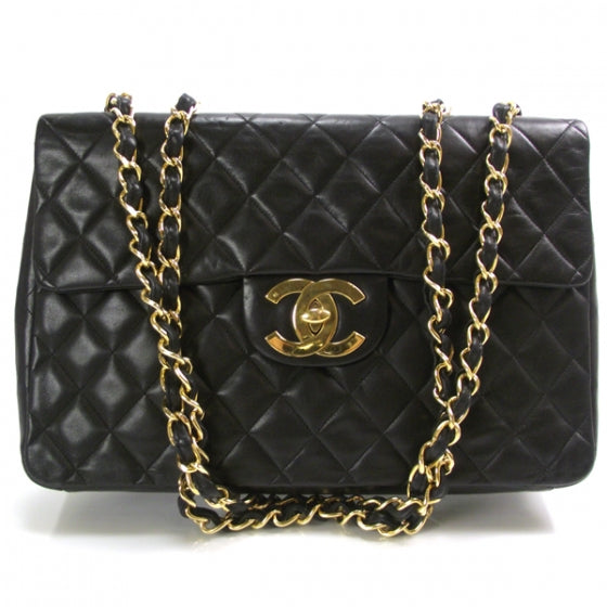 Lambskin Jumbo Flap Black