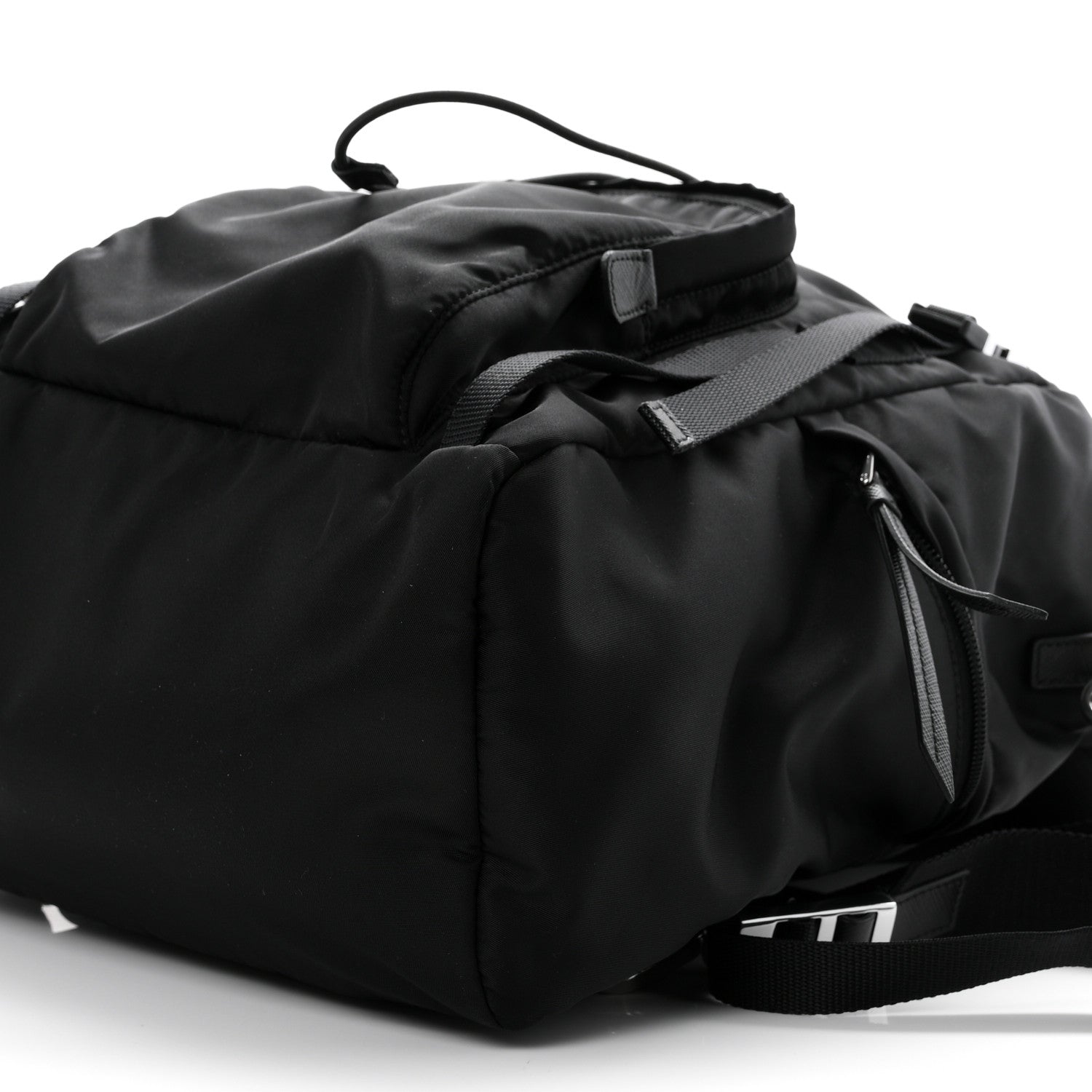 Prada Re-Nylon Saffiano Logo Double Buckle Backpack Black 9 of 9