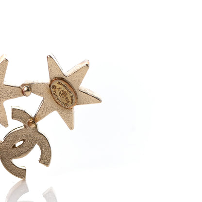 Chanel Crystal Pearl CC Star Earrings Gold 4 of 5