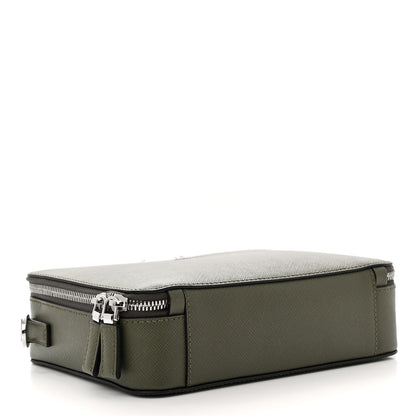 Prada Saffiano Travel Medium Brique Crossbody Bag Loden 4 of 9