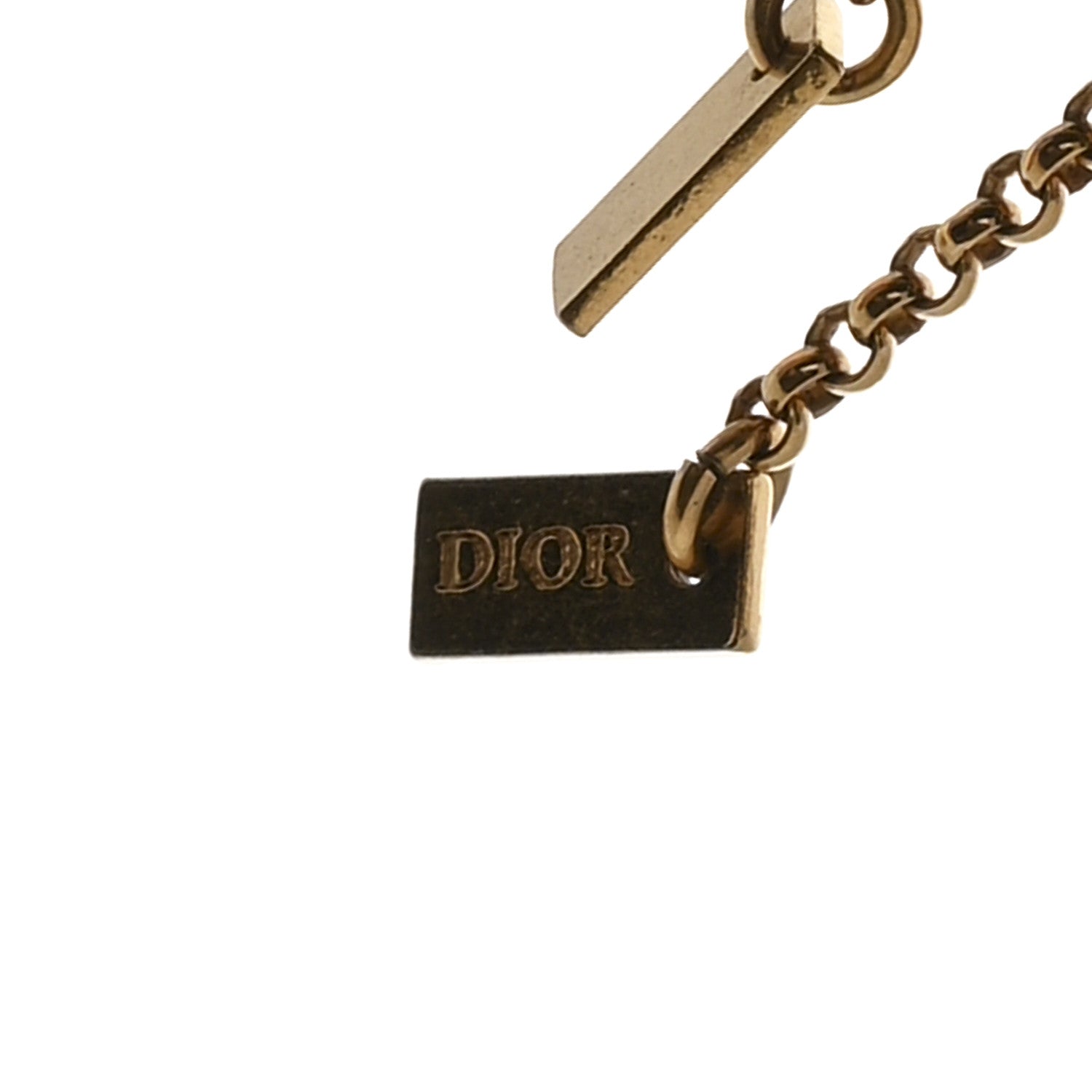 Christian Dior Crystal Logo Charms Bracelet Set of 3 Gold 4 of 4