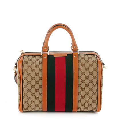Gucci Monogram Vintage Web Medium Boston Tobacco 1 of 7