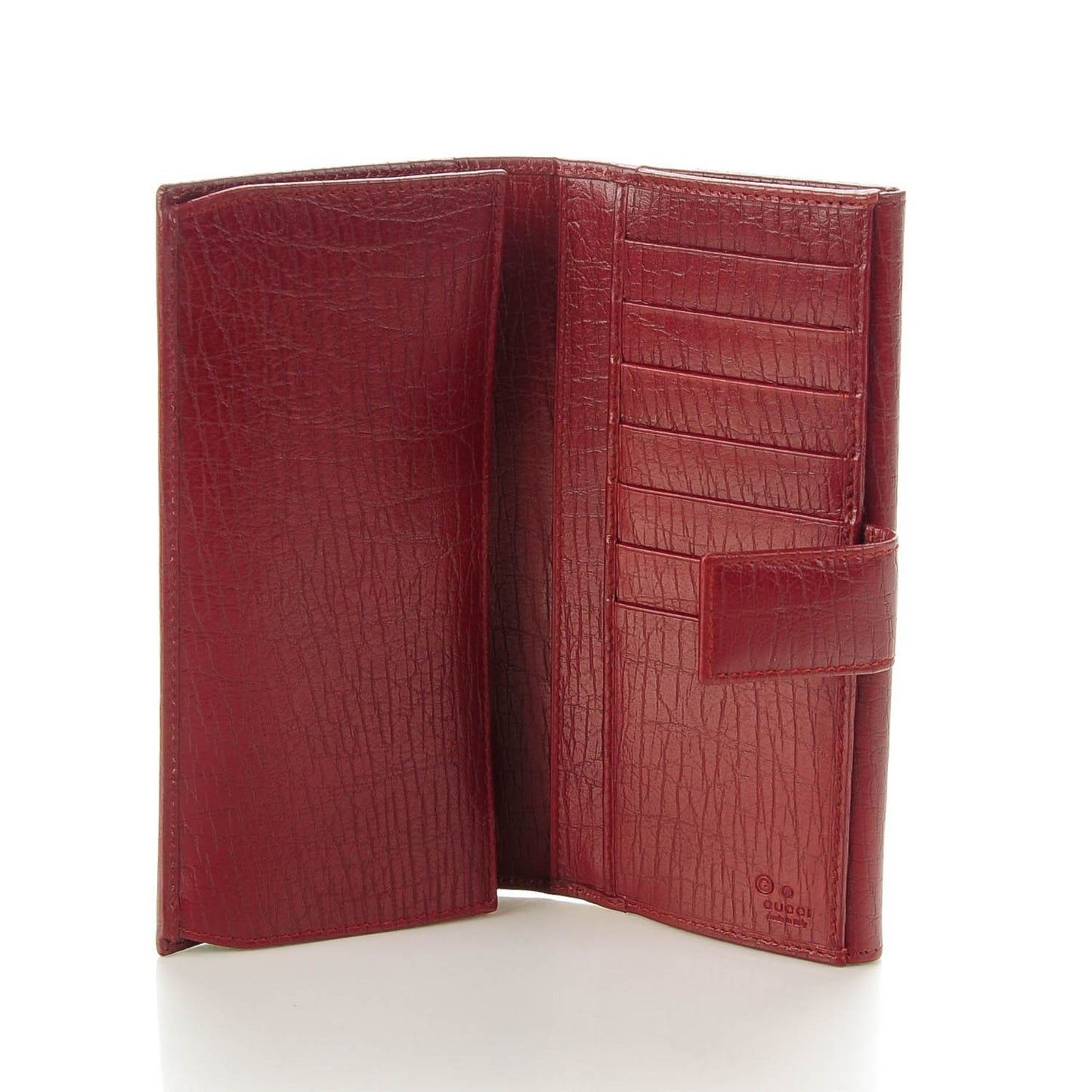 Calfskin Punch Continental Flap Wallet Red