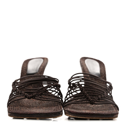 Bottega Veneta Raffia Elasticized Stretch Mule Sandals 39 Bitter Chocolate 3 of 11