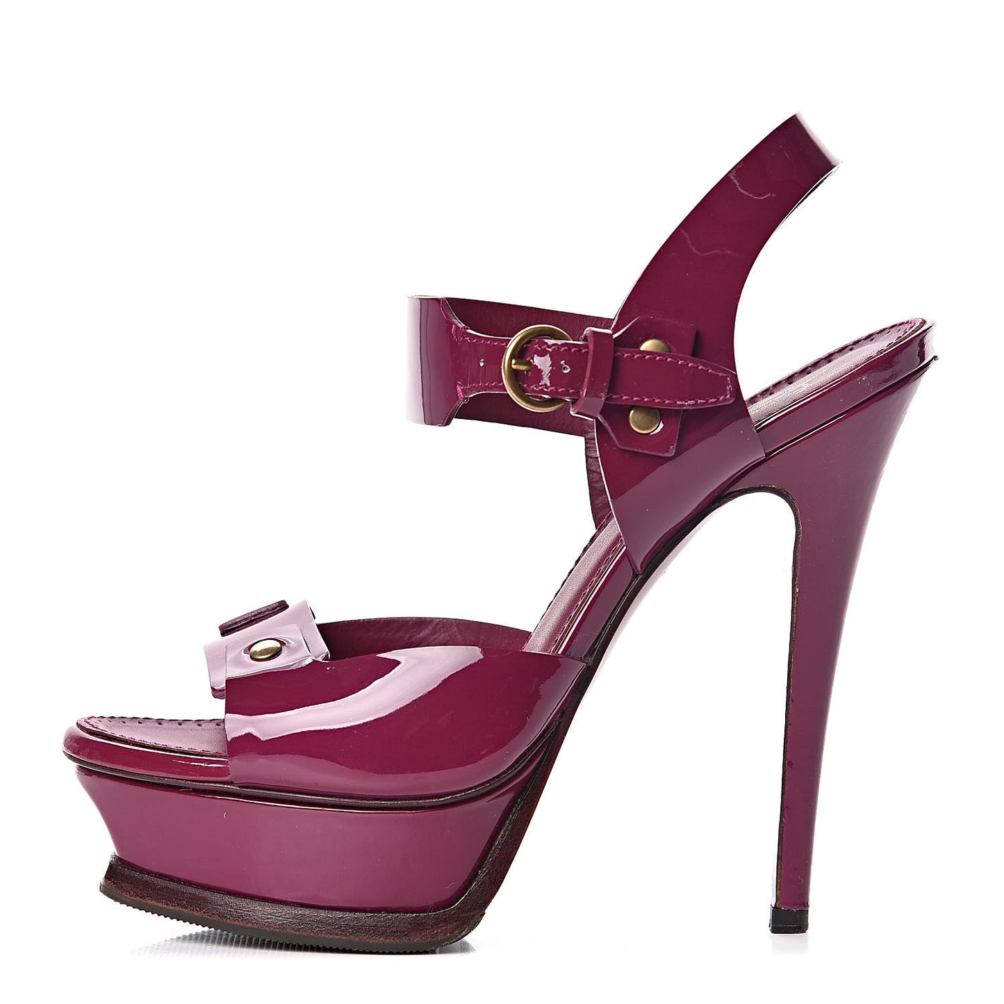 Patent Tribute Stud Platform Sandals 36.5 Fuchsia