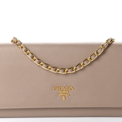 Prada Saffiano Metal Oro Chain Wallet Cammeo 10 of 11