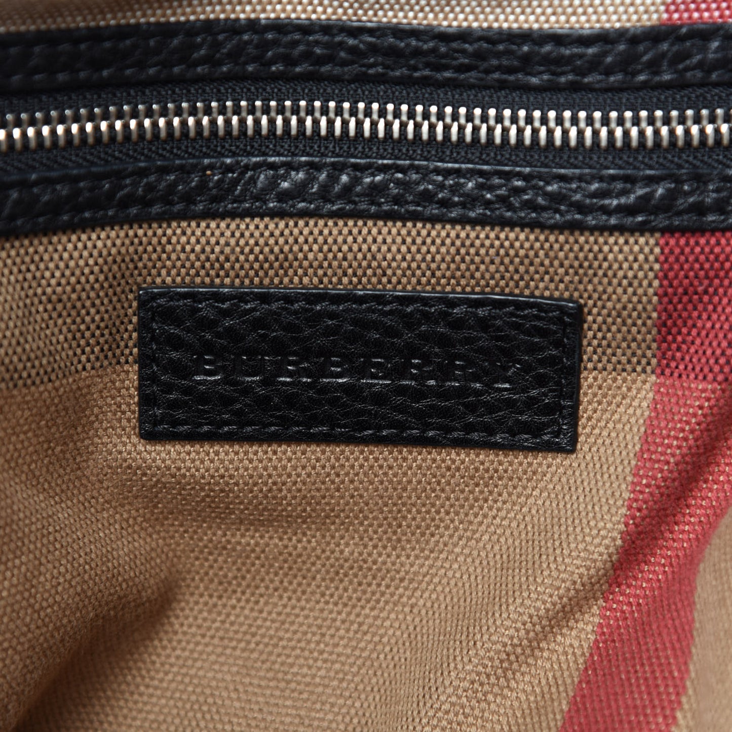 Grainy Calfskin House Check Tote Black