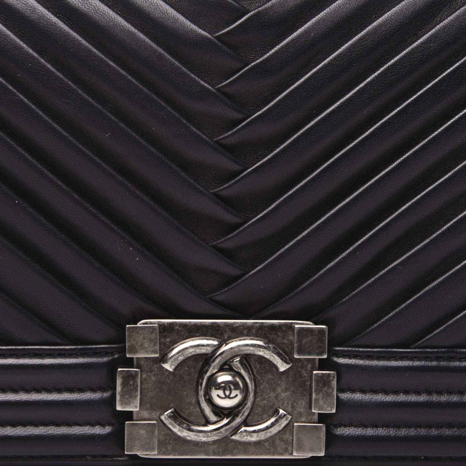 Chanel Lambskin Pleated Medium Boy Flap Black 10 of 16