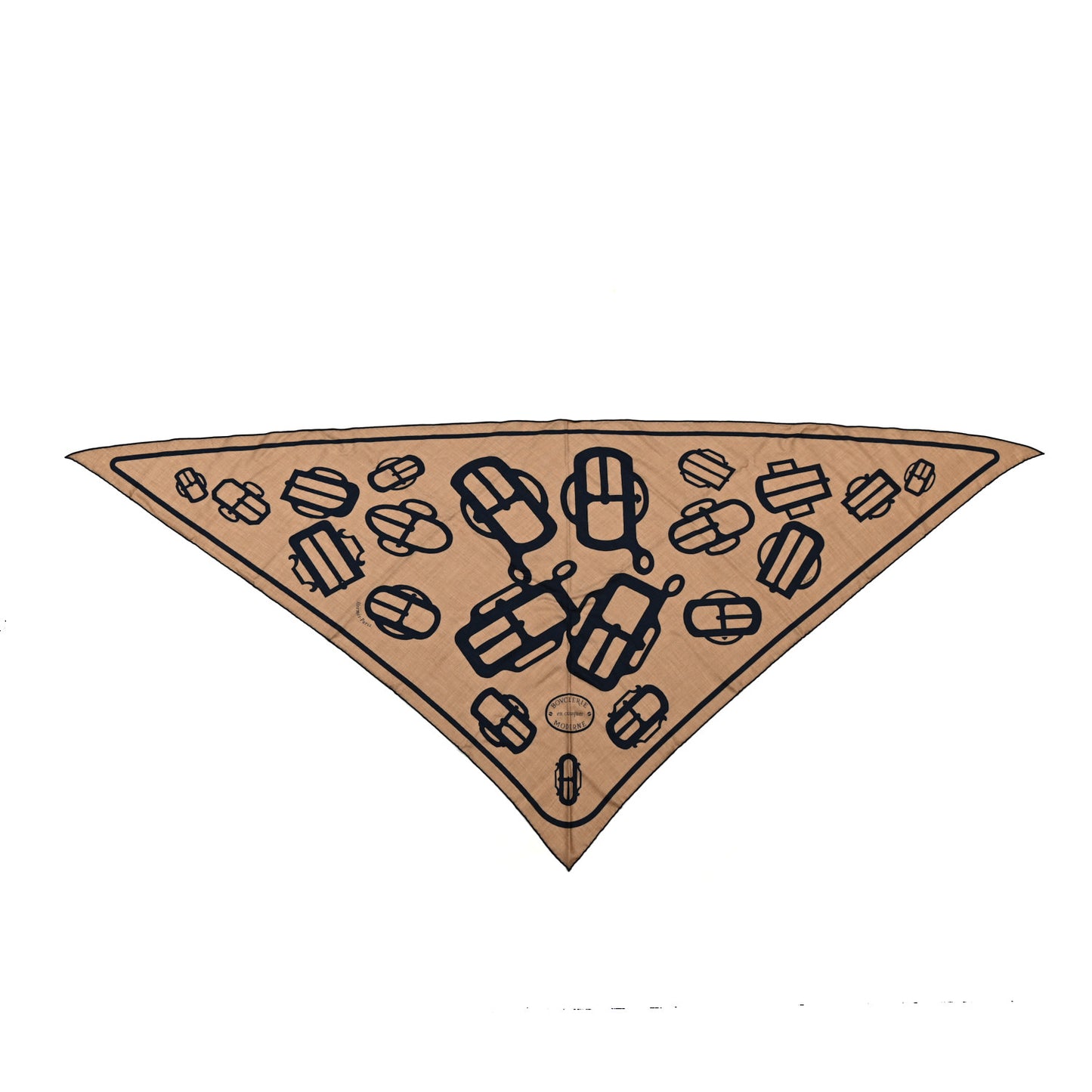 Cashmere Silk Bouclerie Moderne En Casaque Giant Triangle Scarf Caramel Caban