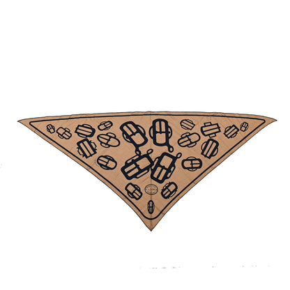 Hermes Cashmere Silk Bouclerie Moderne En Casaque Giant Triangle Scarf Caramel Caban 1 of 5