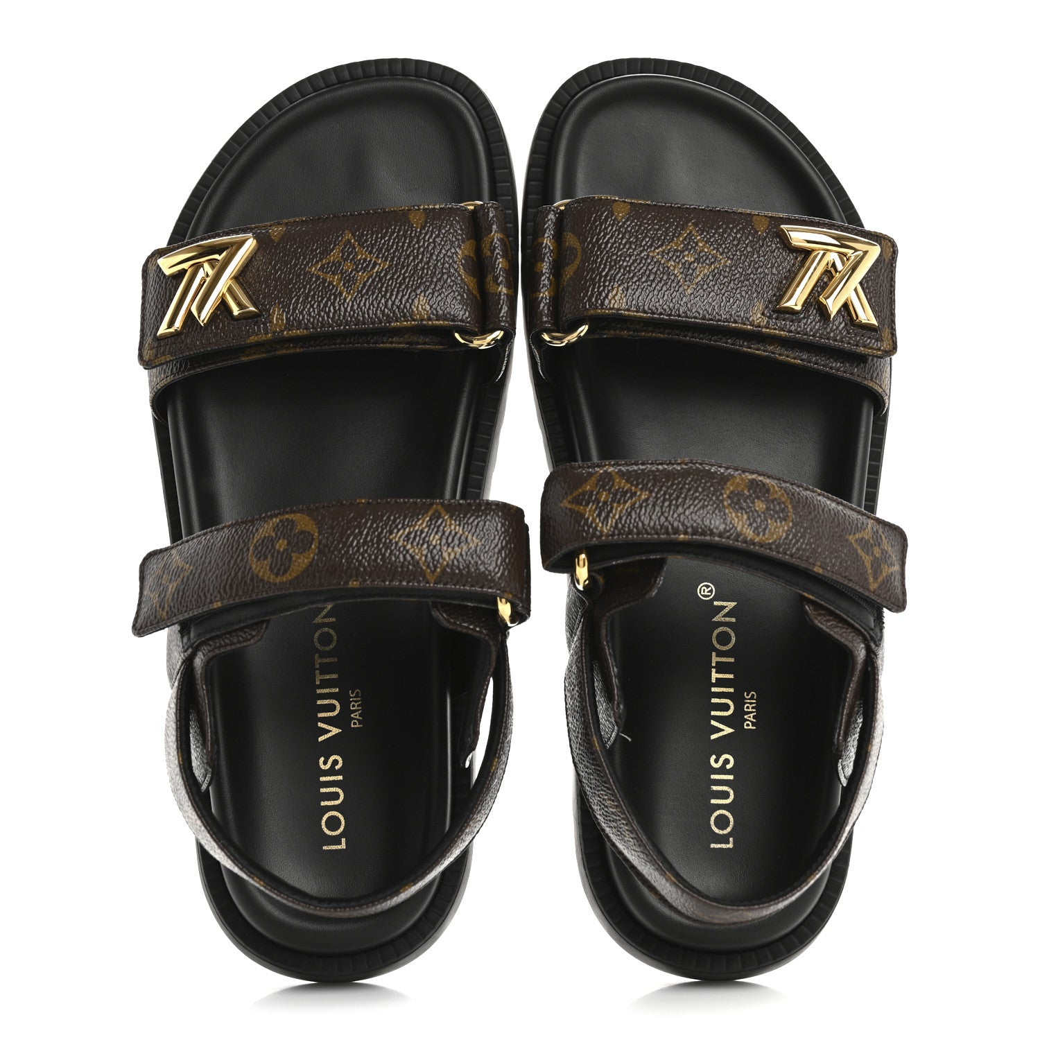 Louis Vuitton Monogram LV Sunset Comfort Flat Sandals 37.5 Cacao Brown 2 of 9