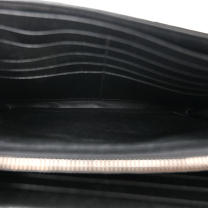 Saint Laurent Grain De Poudre Matelasse Chevron Monogram Chain Wallet Black 5 of 12