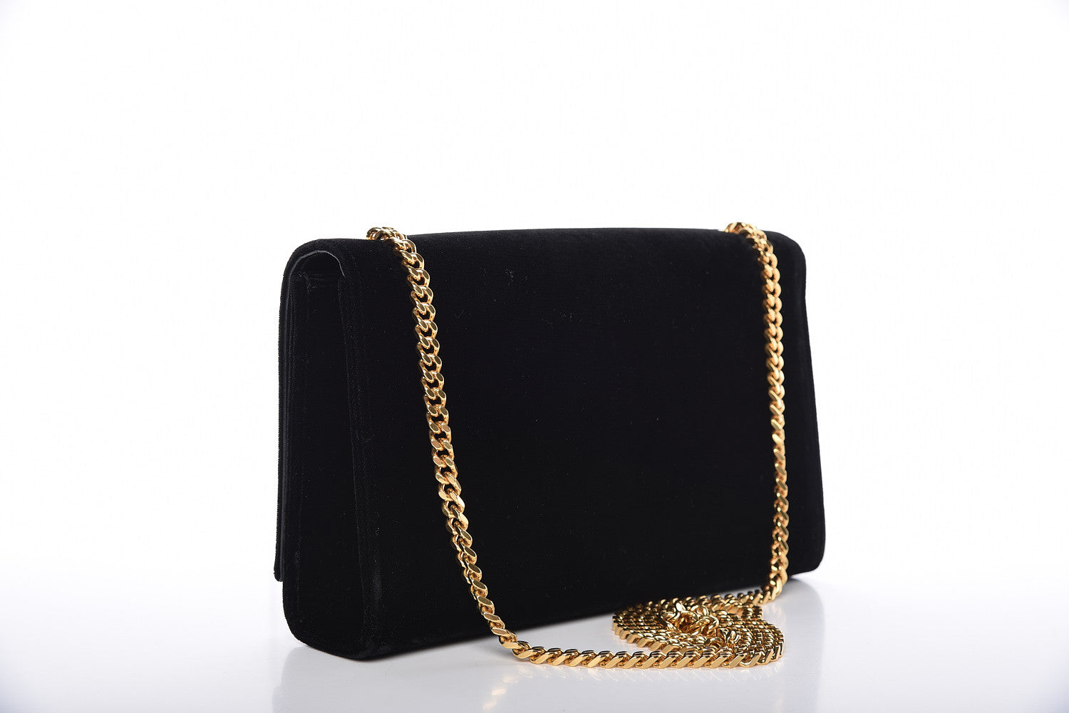 Saint Laurent Velvet Medium Monogram Kate Tassel Shoulder Bag Black 3 of 14