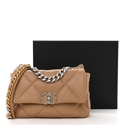Chanel Lambskin Quilted Medium Chanel 19 Flap Dark Beige 11 of 11