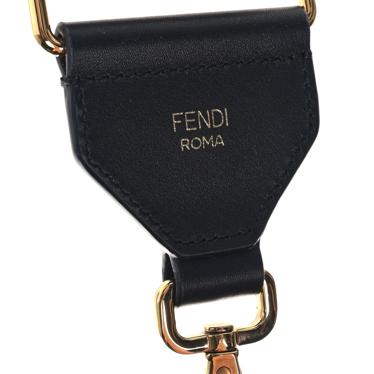 Ribbon Vitello Seta FF 1974 Adjustable Strap You Fango Marrone Black