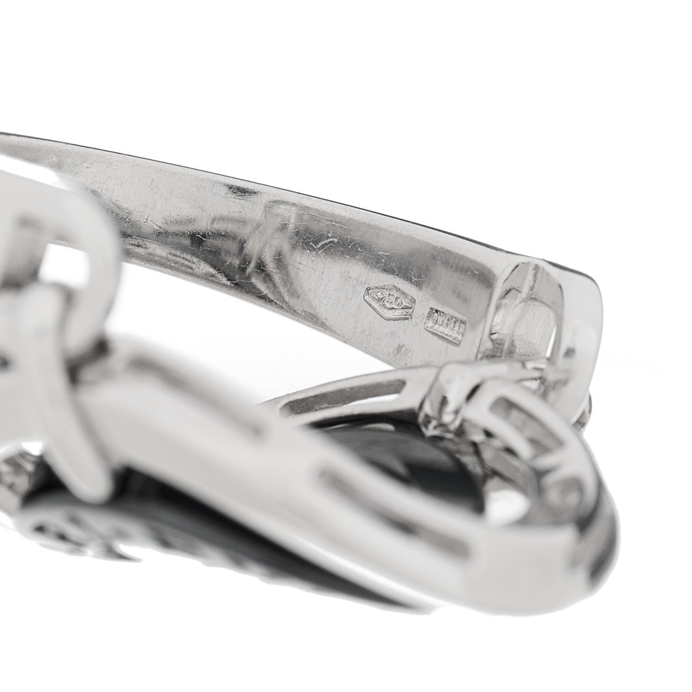 Bulgari 18K White Gold Black Ceramic Astrale Cerchi Ring 56 7.5 6 of 6