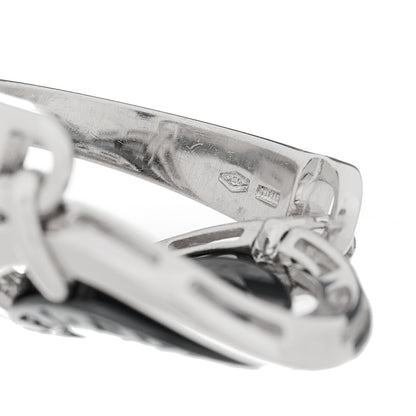 Bulgari 18K White Gold Black Ceramic Astrale Cerchi Ring 56 7.5 6 of 6