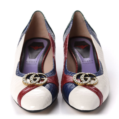 Gucci Snakeskin Crystal Double G Pumps 39 Multicolor 2 of 10