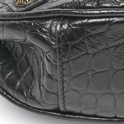 Balenciaga Extra Supple Calfskin Crocodile Embossed Le Cagole Shoulder Bag XS Black 10 of 11