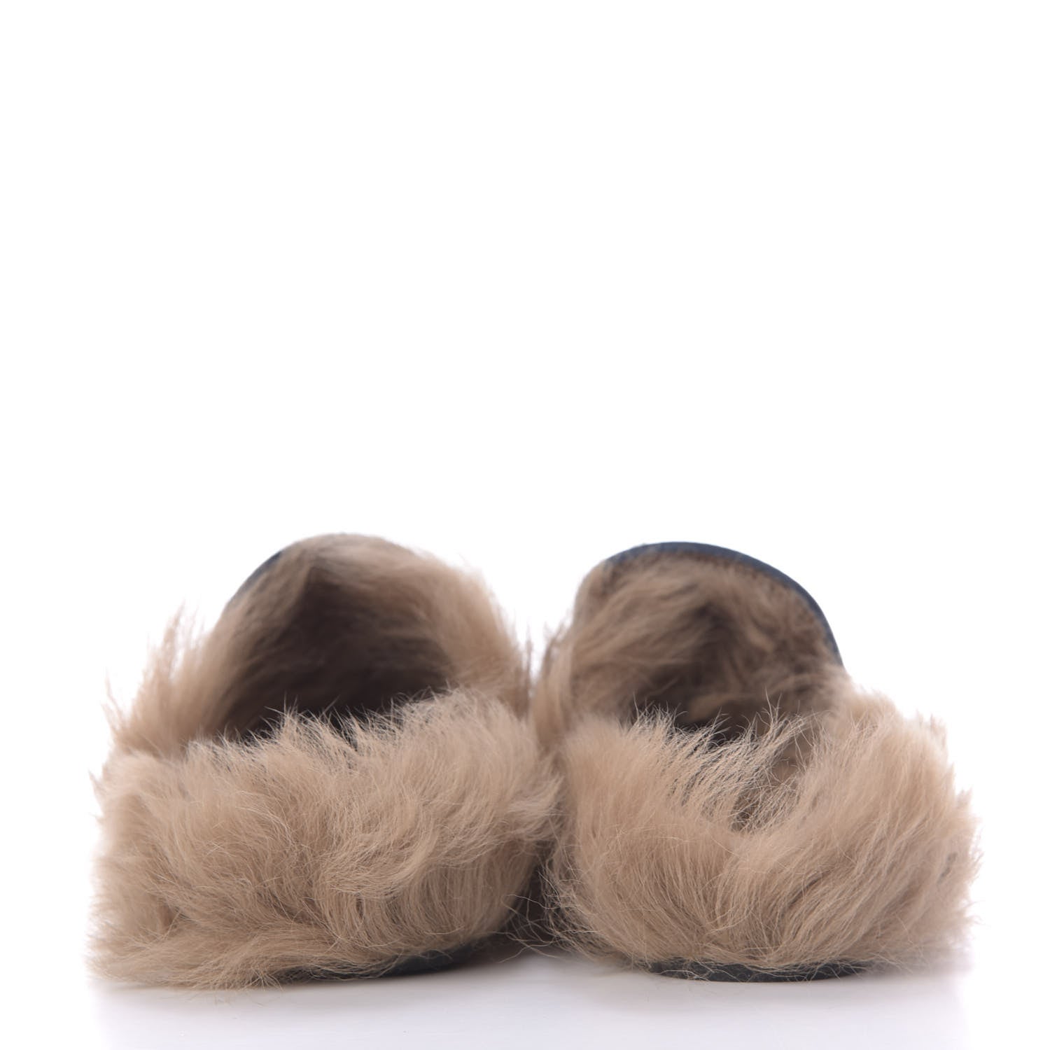 Gucci Malaga Kid Fur Womens Princetown Slippers 34.5 Blue Agata 5 of 9
