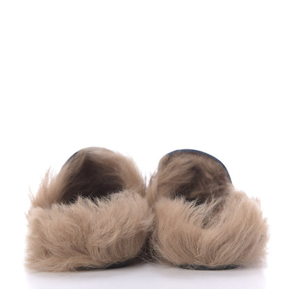 Gucci Malaga Kid Fur Womens Princetown Slippers 34.5 Blue Agata 5 of 9