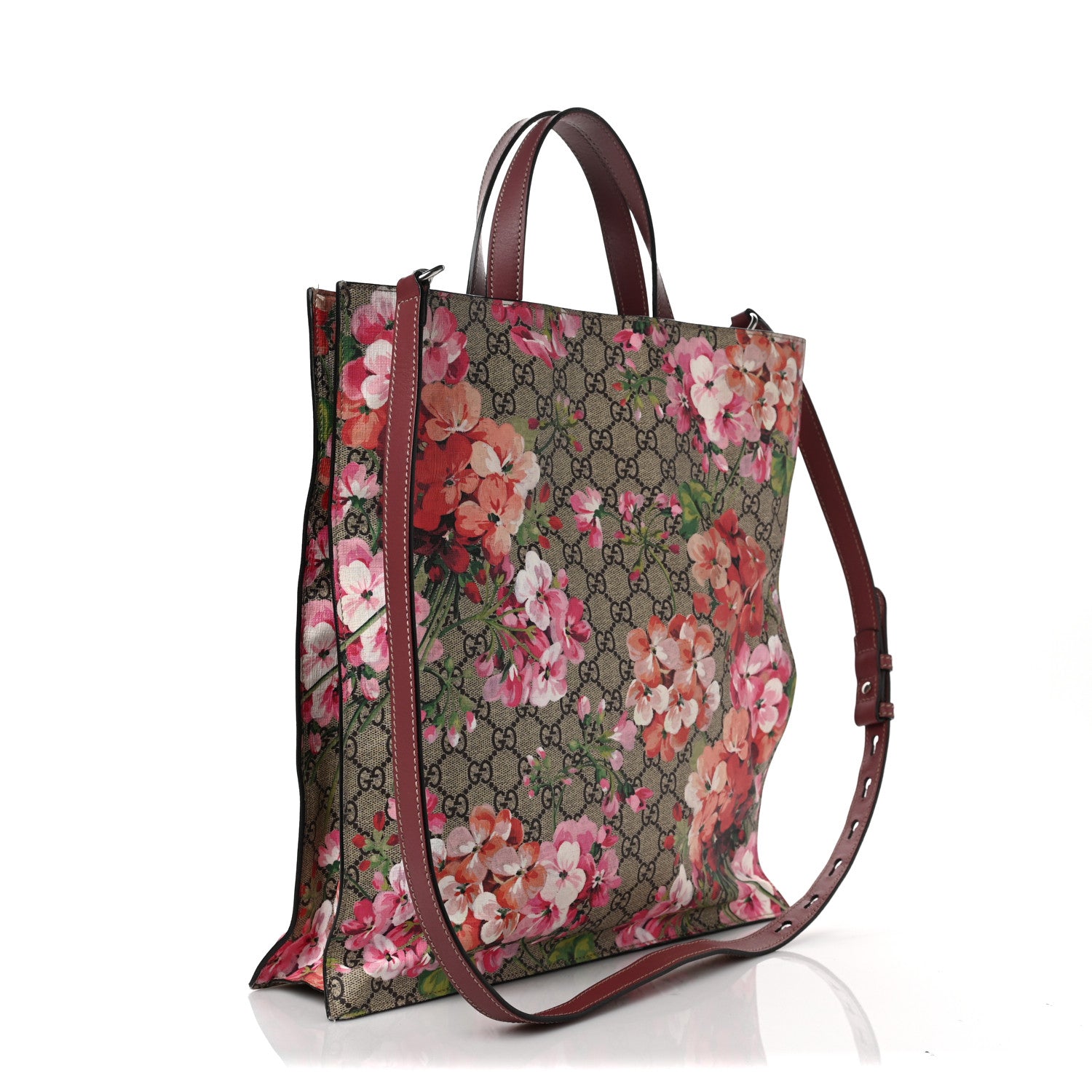 Gucci Soft GG Supreme Monogram Blooms Vertical Tote Beige Multicolor Dry Rose 3 of 11