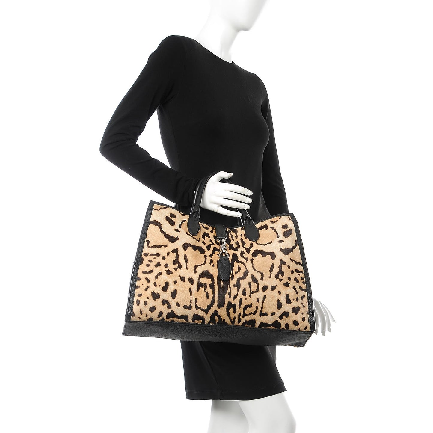 Pony Hair Cheetah Print Medium Jackie Top Handle Bag