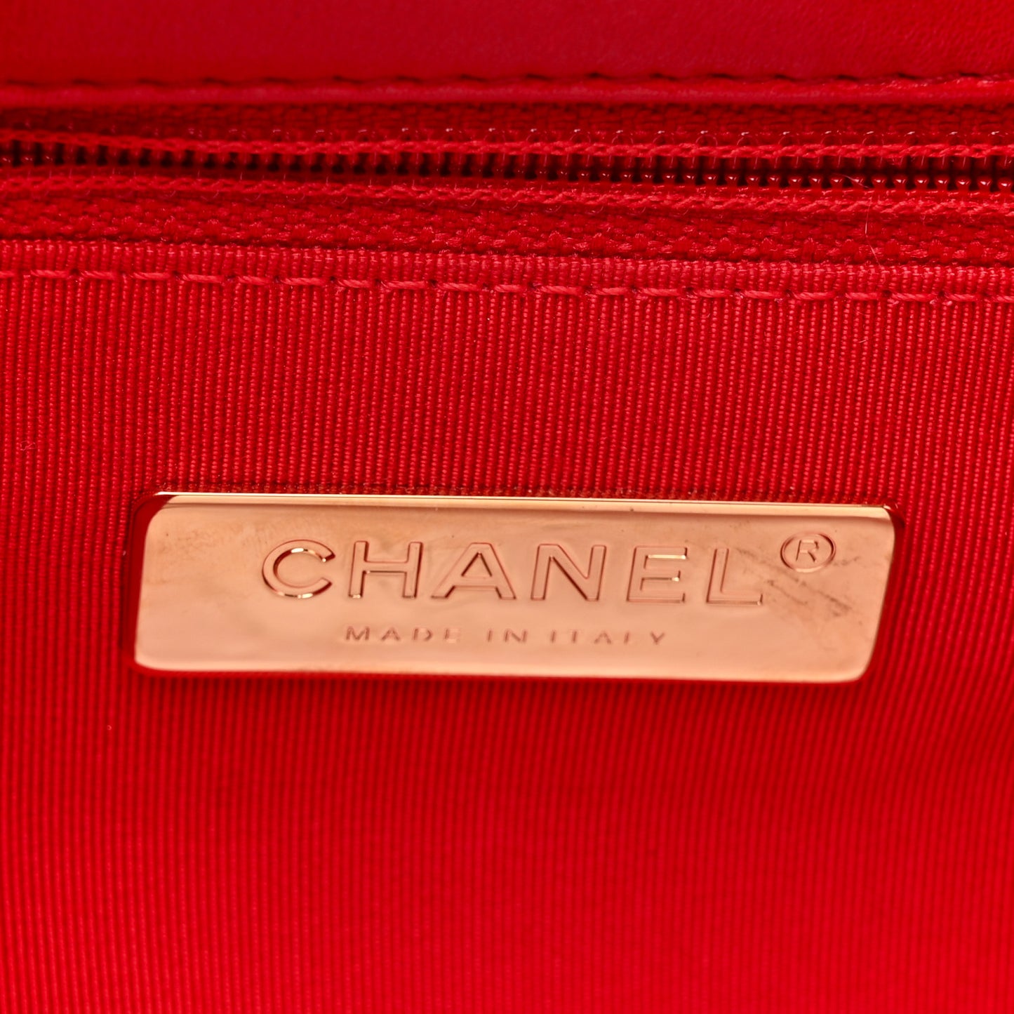 Lambskin Quilted Medium Chanel 19 Flap Red
